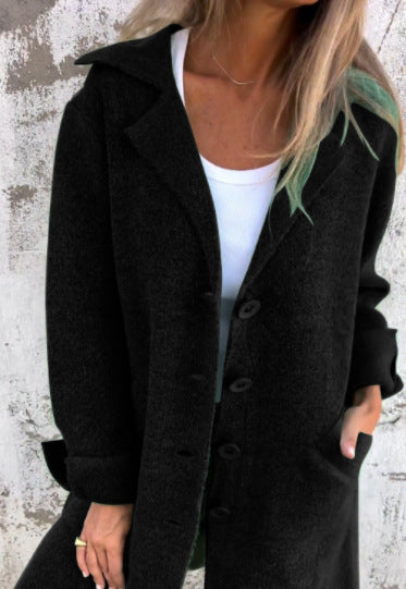 Seasonprestige Mid-Length Outwear Coat Cardigan for Womens