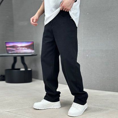 Men's Wide-leg Straight Jeans Trousers Casual Long Pants