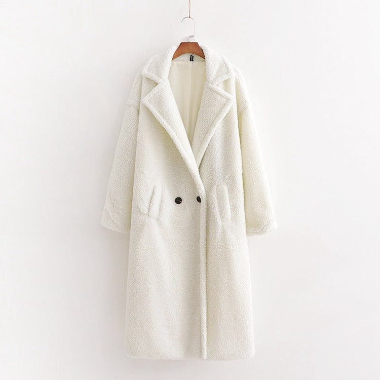 lamb wool coat  plush coat cotton coat for women season prestige