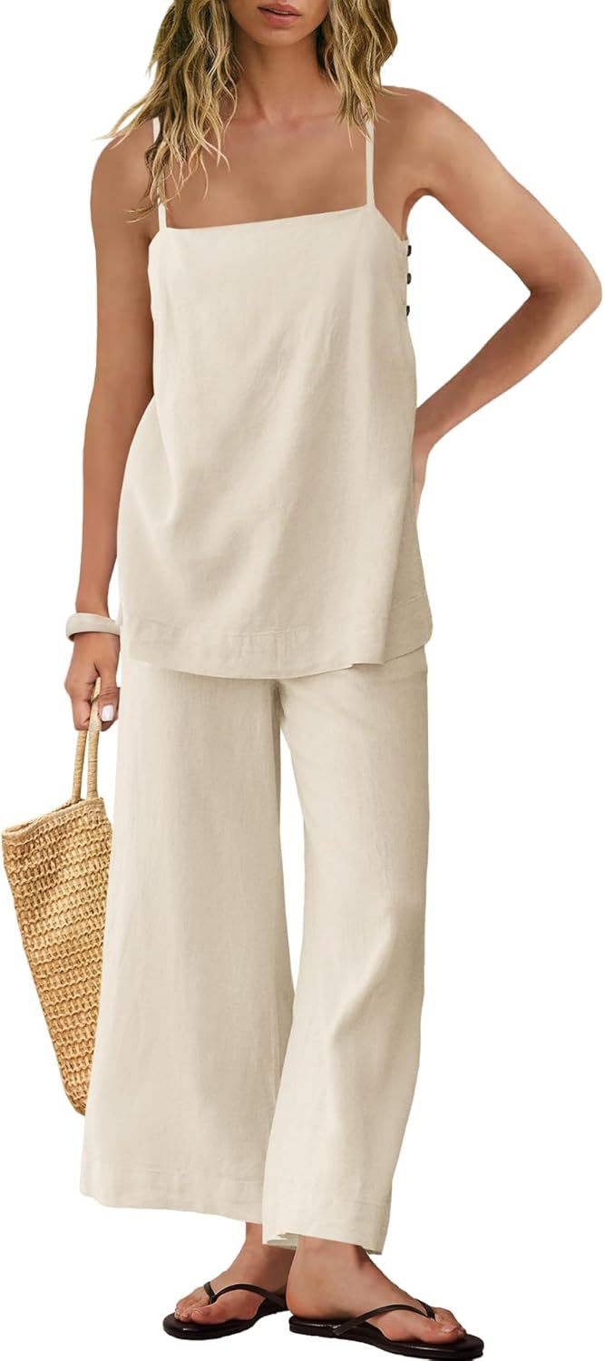 Women’s Spaghetti-Strap & Wide-Leg Set|Season Predtige