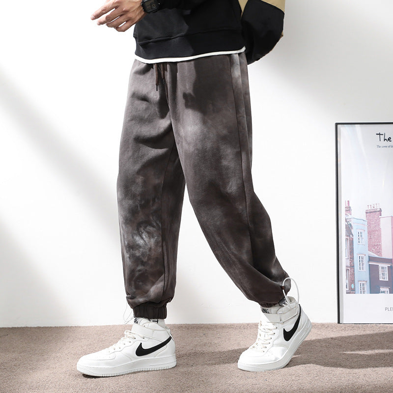 Seasonprestige Elastic Waist Drawstring Ankle-tied Sweatpants for Men