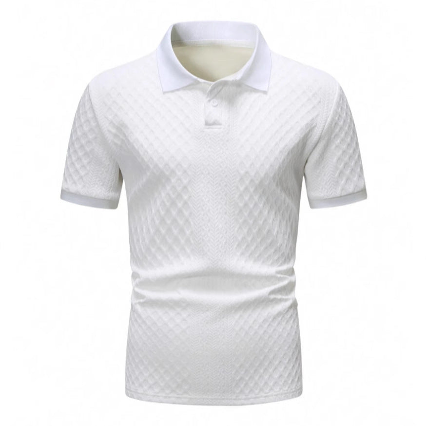 Jacquard Short-Sleeve Polo | Men's Textured T-Shirt