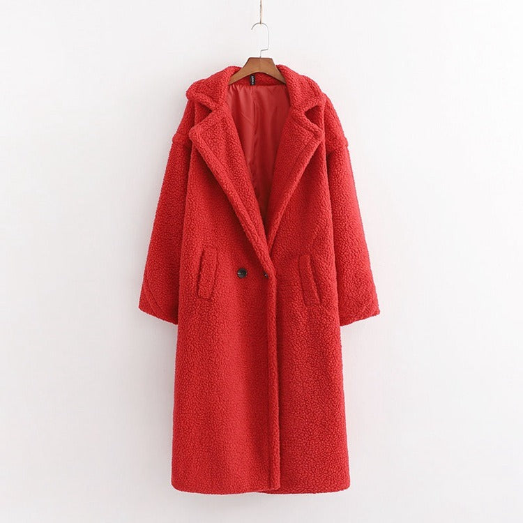 lamb wool coat  plush coat cotton coat for women season prestige