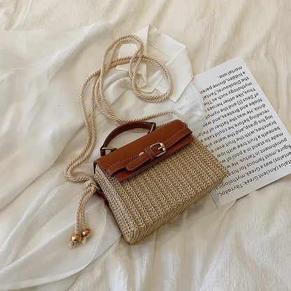 Fashion style shoulder bag women straw woven bag - Season Prestige