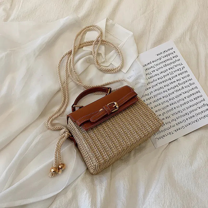 Fashion style shoulder bag women straw woven bag - Season Prestige