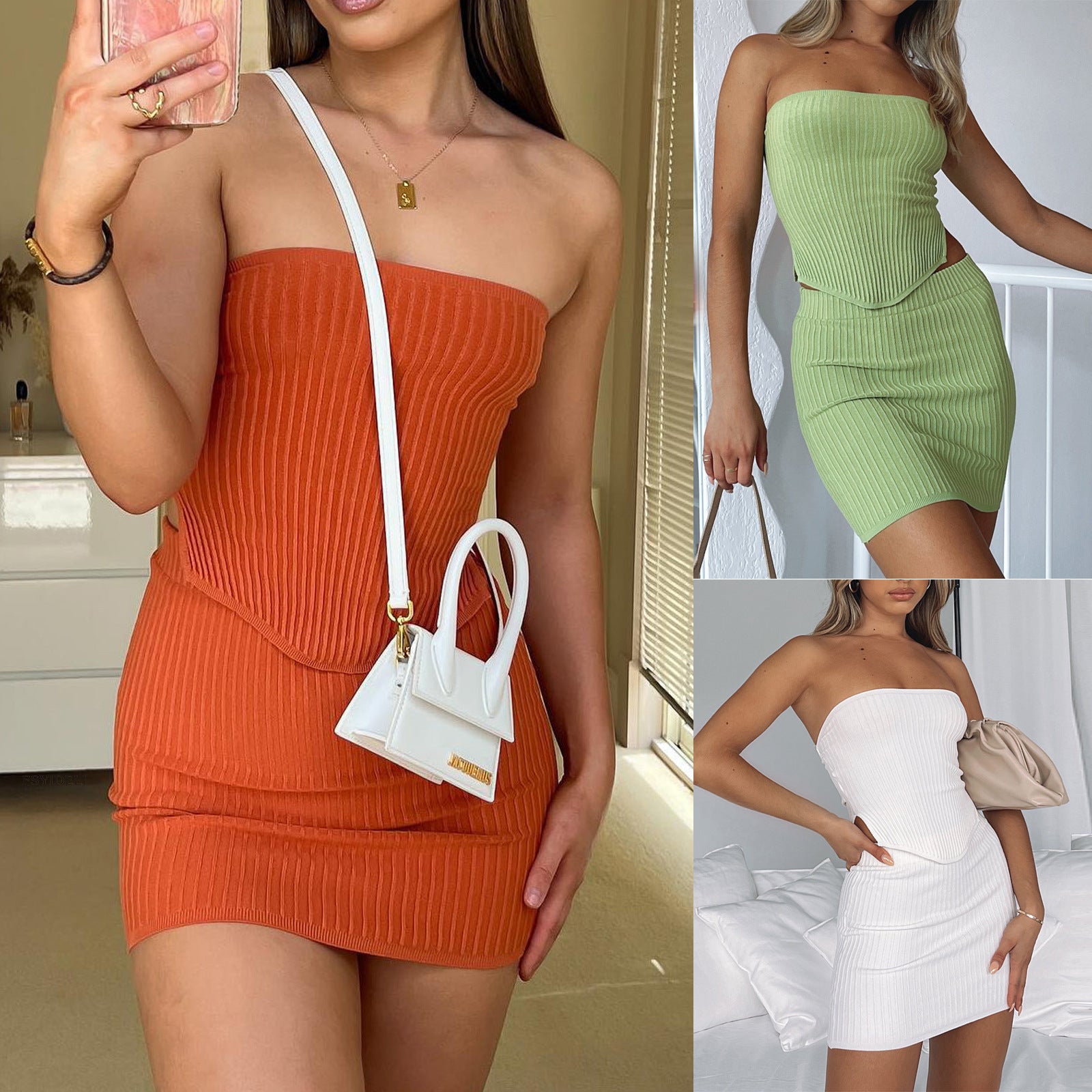 Womens Suit  Summer Two Piece Outfits Crop Tops Season Prestige