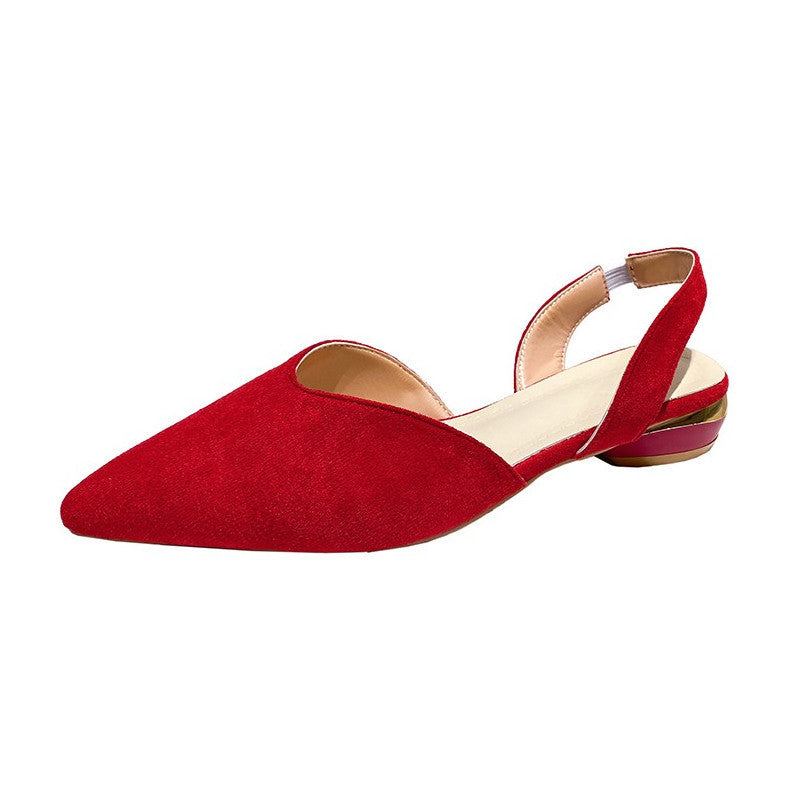 Season Prestige | Suede Pointed-Toe Open-Back Sandals