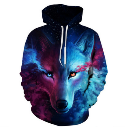 Wolf Printed Hoodies Men  Sweatshirt season prestige