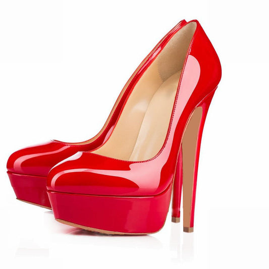High Heels Baotou Round Toe Women'S Shoes Season Prestige