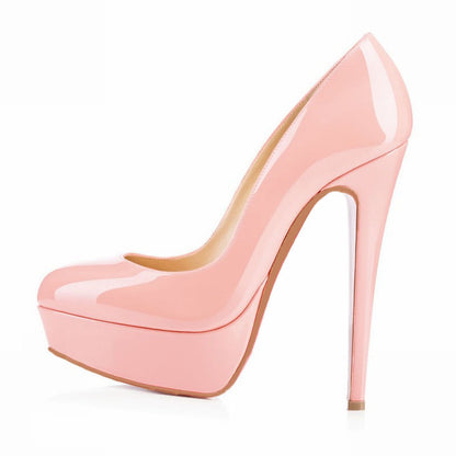 High Heels Baotou Round Toe Women'S Shoes Season Prestige