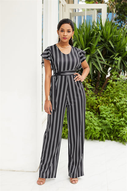 Two-color Fashion Women's Clothing With Black And White Stripe Season Prestige