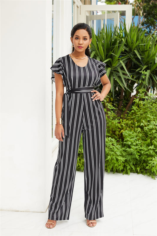 Two-color Fashion Women's Clothing With Black And White Stripe Season Prestige