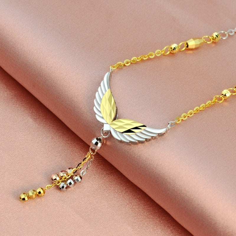 18k Gold and silver Plated Angel Tassel Chain Simple Necklace