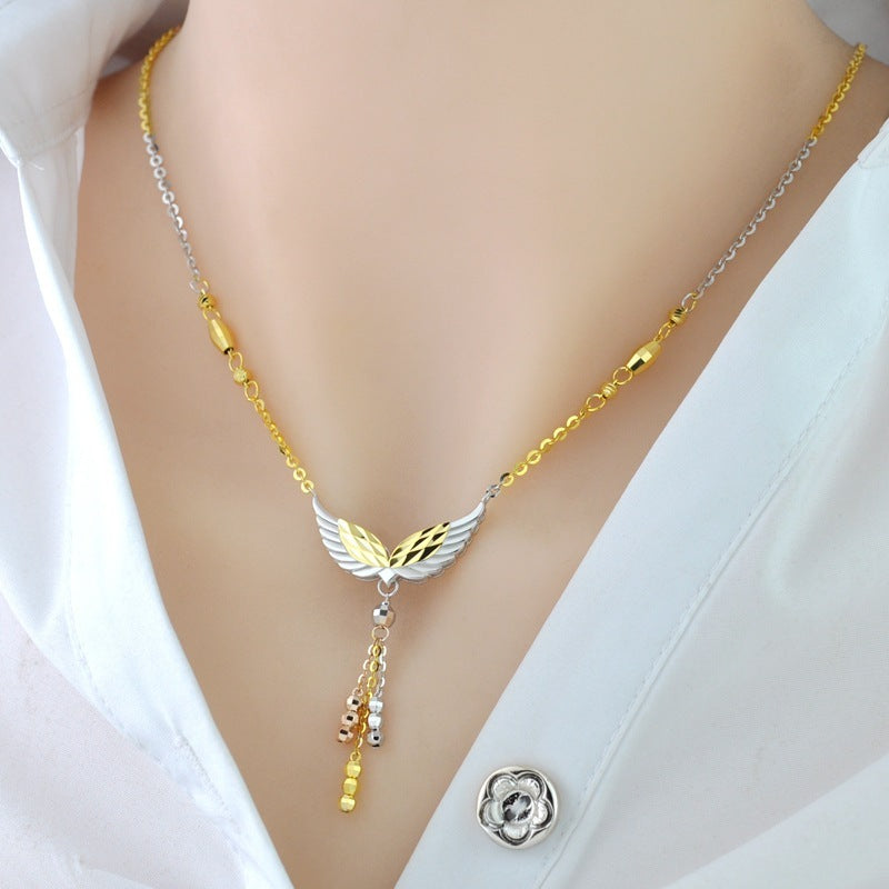 18k Gold and silver Plated Angel Tassel Chain Simple Necklace