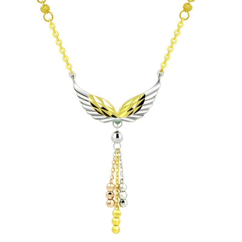 18k Gold and silver Plated Angel Tassel Chain Simple Necklace