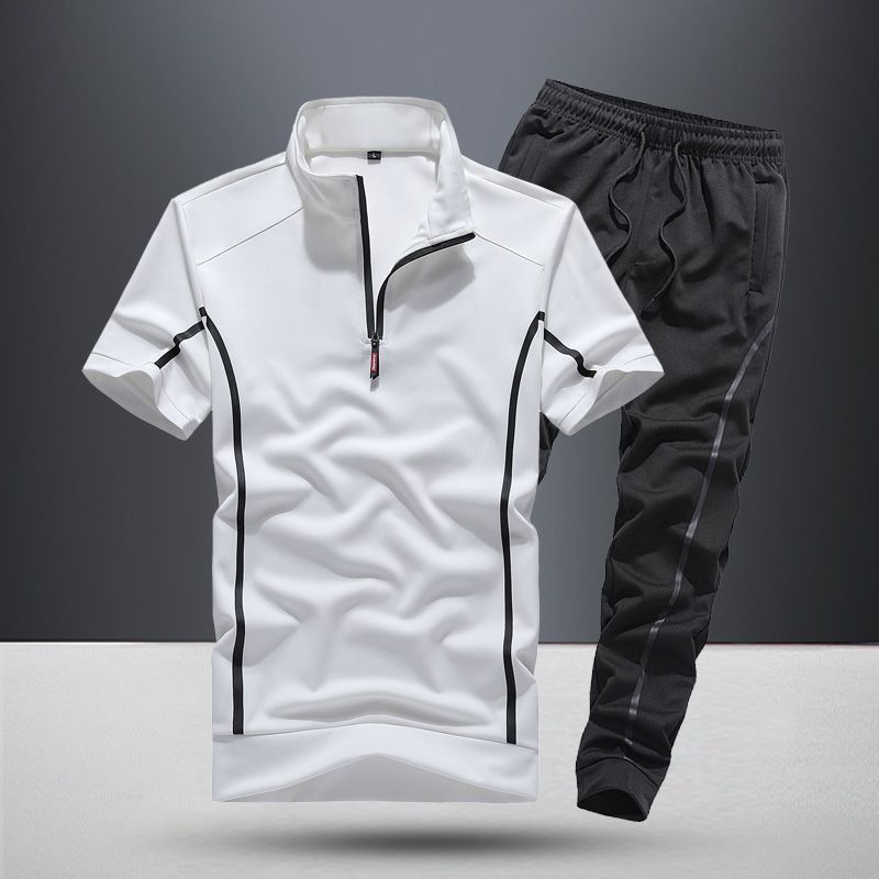 Sportswear Men's Warm Short Sleeve Running Suit Men"S Two Piece Suit Season Prestige