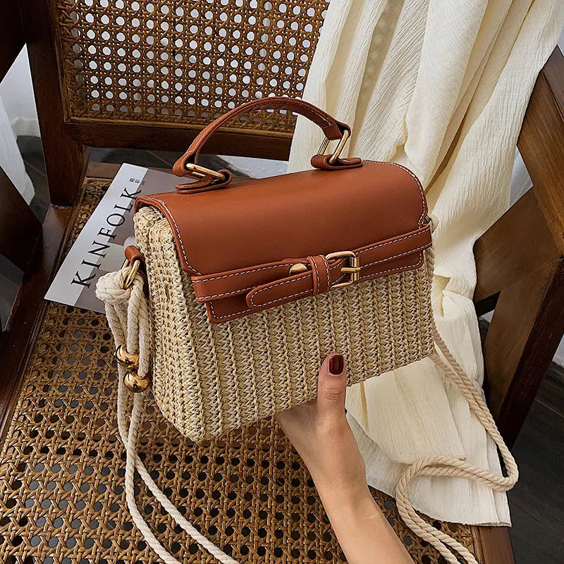 Fashion style shoulder bag women straw woven bag - Season Prestige