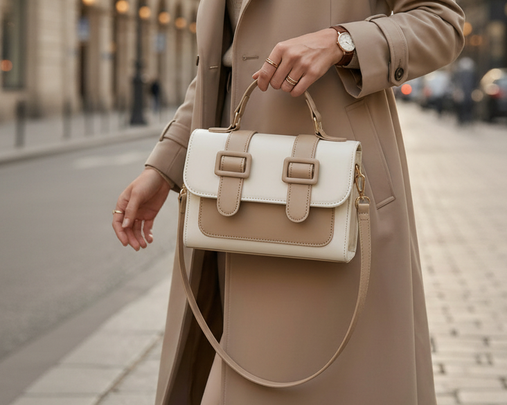 Versa Square Vegan Leather Crossbody Handbag