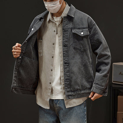 Seasonprestige Mens Warm Denim Jacket Coat