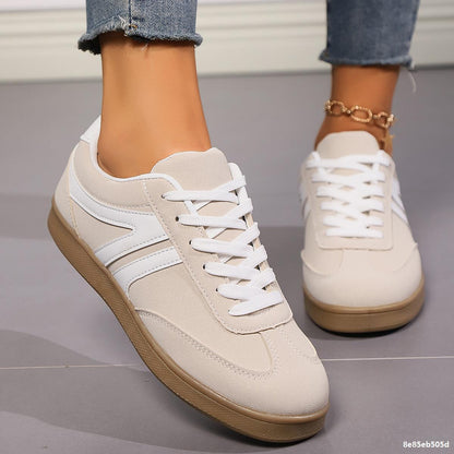 Lace-up Round Toe Flats Sports Slip On Casual Shoes For Women
