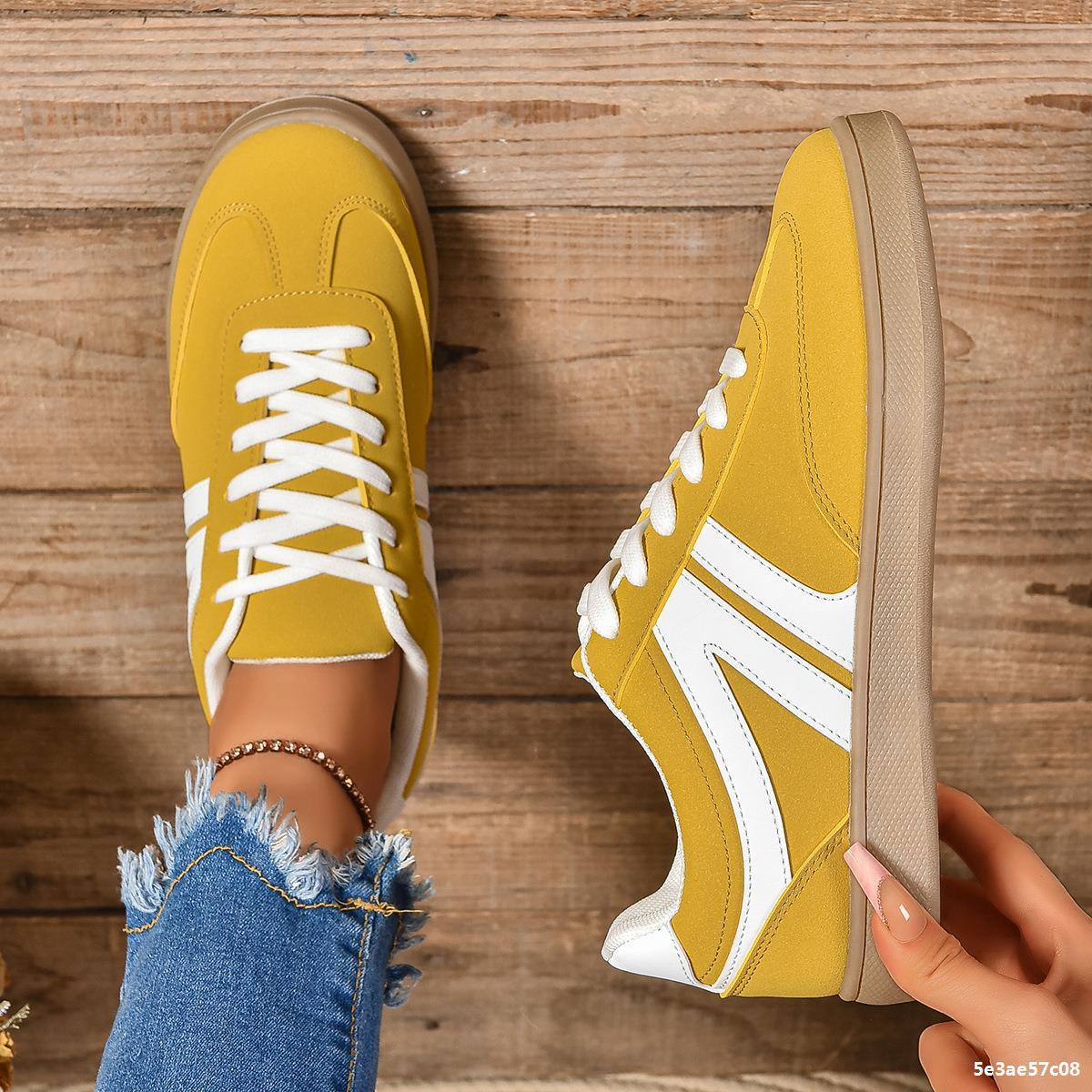 Lace-up Round Toe Flats Sports Slip On Casual Shoes For Women