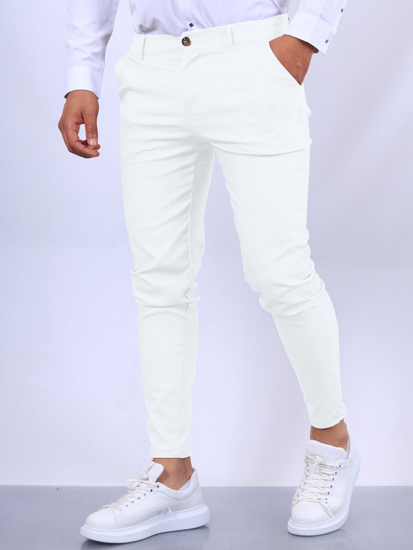 Slim Button Office Long Pencil Pants For Men