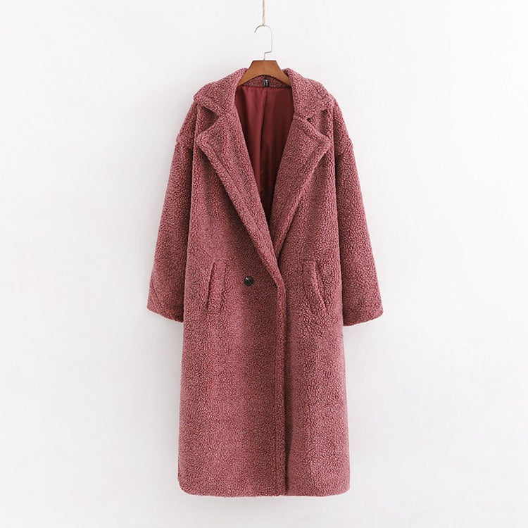 lamb wool coat  plush coat cotton coat for women season prestige