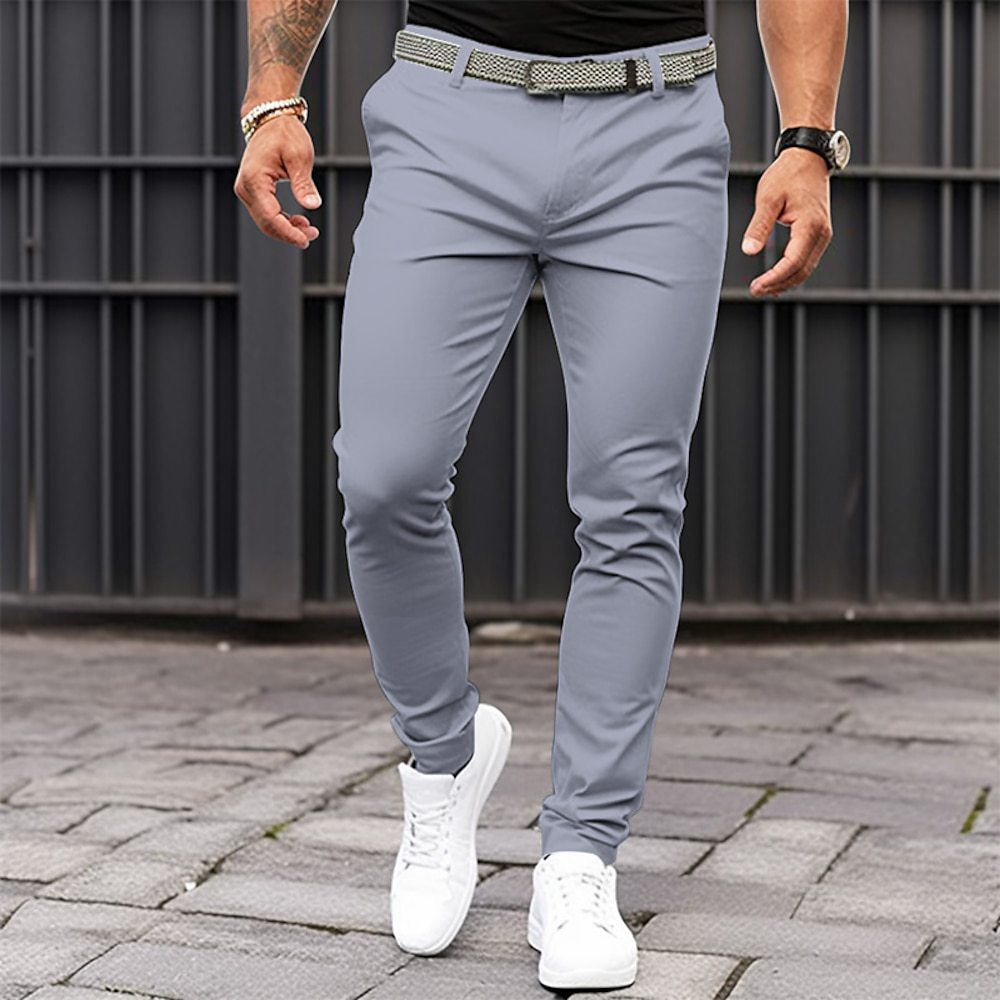 Men's Zipper Business Casual Slim-fitting Trousers Season Prestige