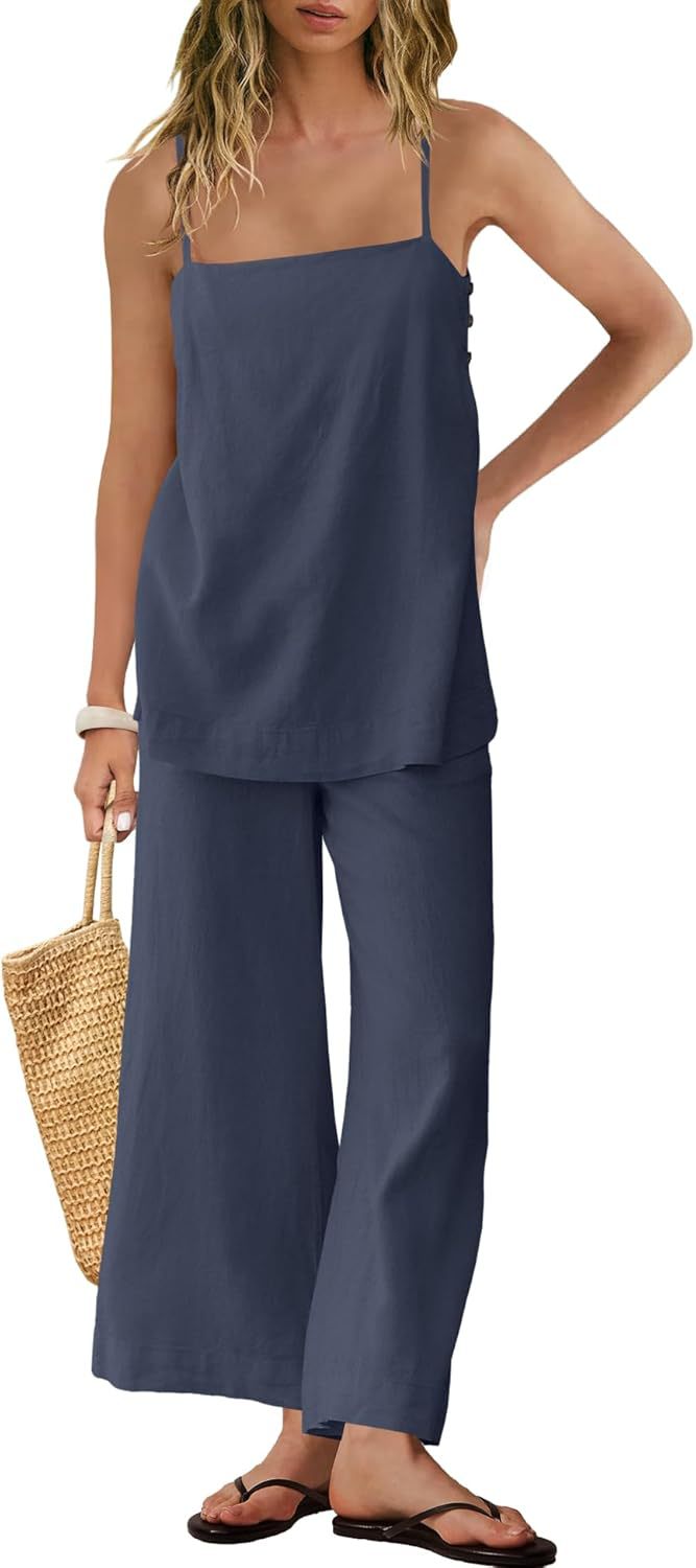 Women’s Spaghetti-Strap & Wide-Leg Set|Season Predtige
