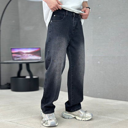 Men's Wide-leg Straight Jeans Trousers Casual Long Pants