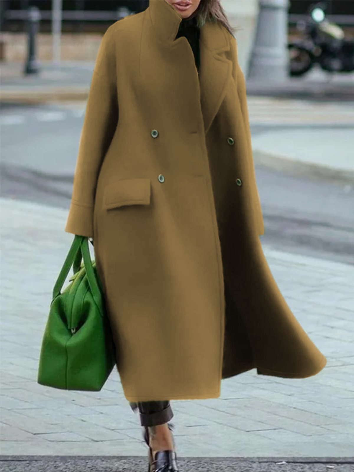 Women's Long Woolen Temperament Commuting Coat