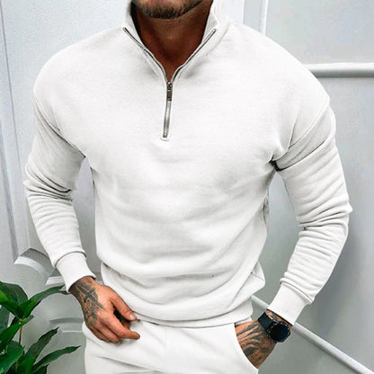 Men's Autumn And Winter Fleece-lined Long Sleeve Tops