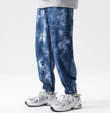 Seasonprestige Elastic Waist Drawstring Ankle-tied Sweatpants for Men