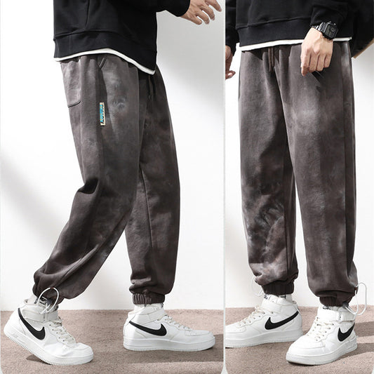Seasonprestige Elastic Waist Drawstring Ankle-tied Sweatpants for Men