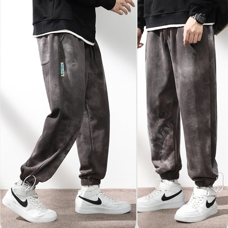 Seasonprestige Elastic Waist Drawstring Ankle-tied Sweatpants for Men