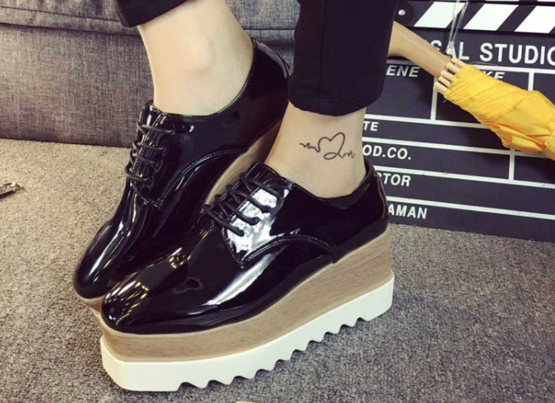 Women Lace-Up Loafers Platforms Style Shoes Season Prestige