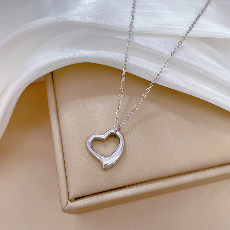 Love Heart Real Gold  Necklace Female Season Prestige