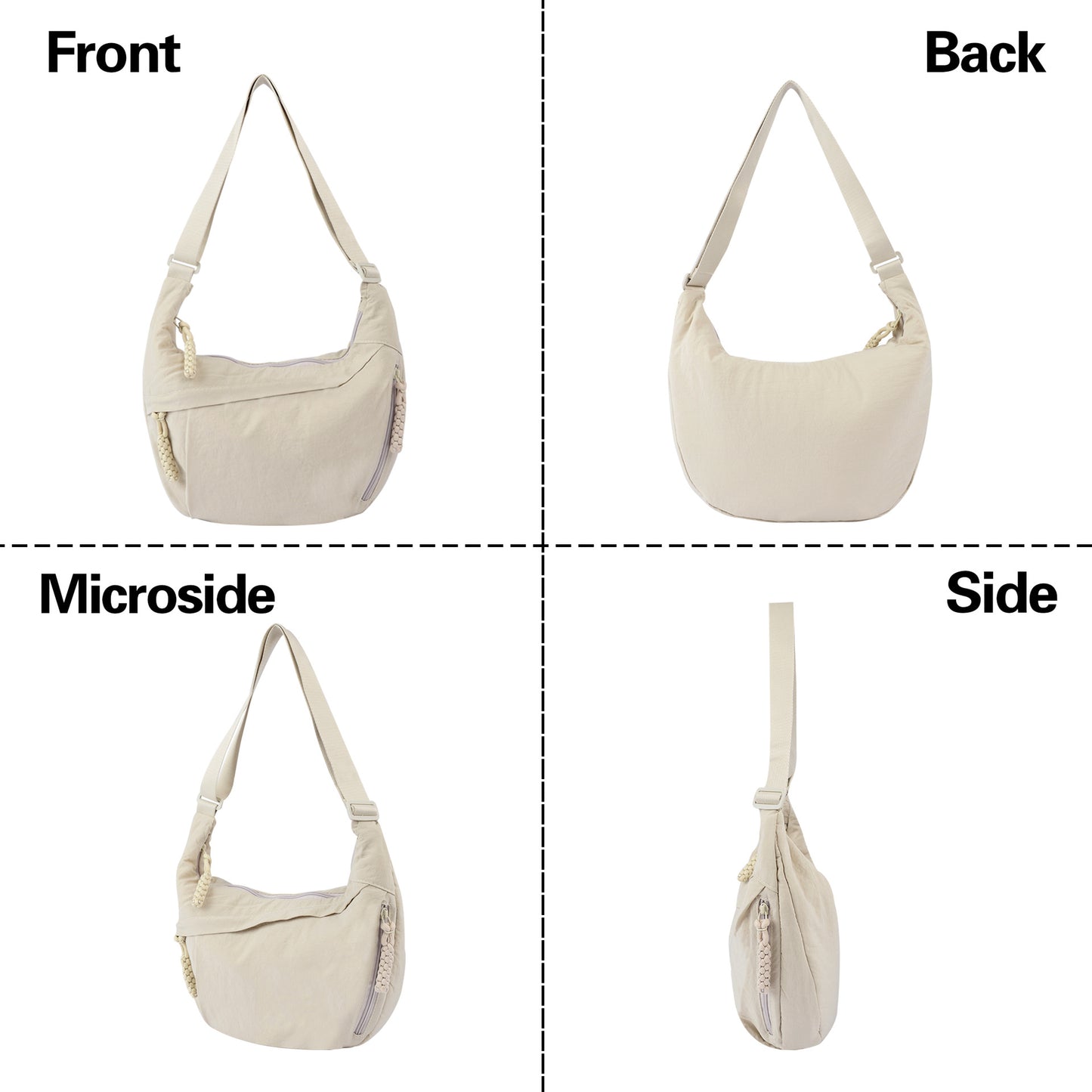 Womens High-Capacity Nylon Crossbody Bag