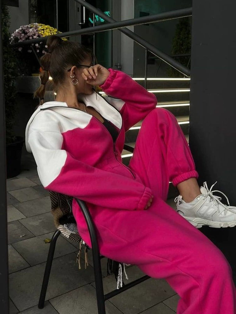 Sports Casual Contrast Color Jumpsuit For Women
