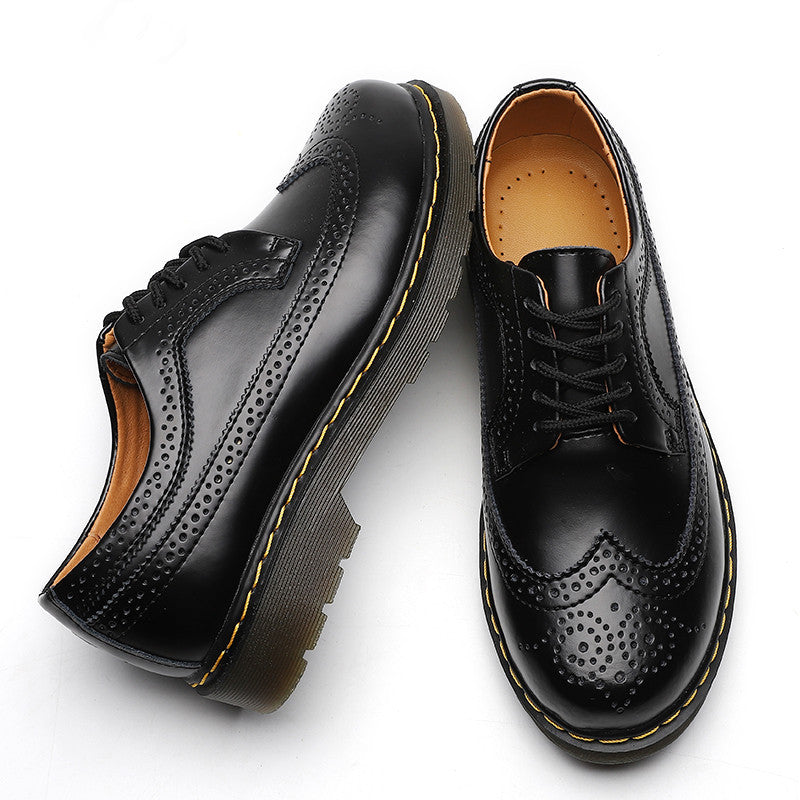 Martin Shoes for men Low-cut Genuine Leather women's Round Head Couple's Lace-up Shoes