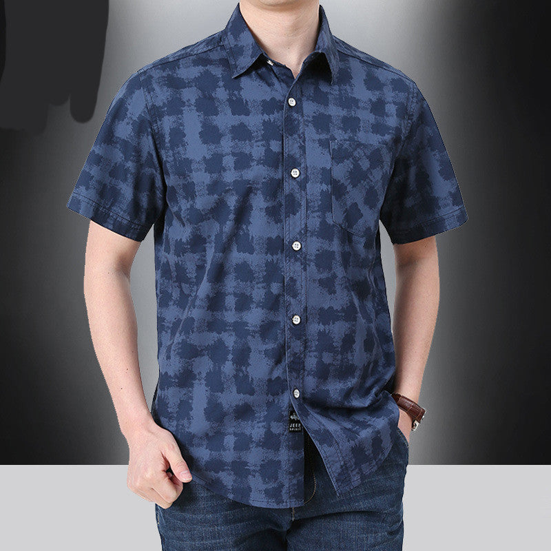 Short-sleeved Shirt Casual Men's Shirt Youth Summer Outfit Season Prestige