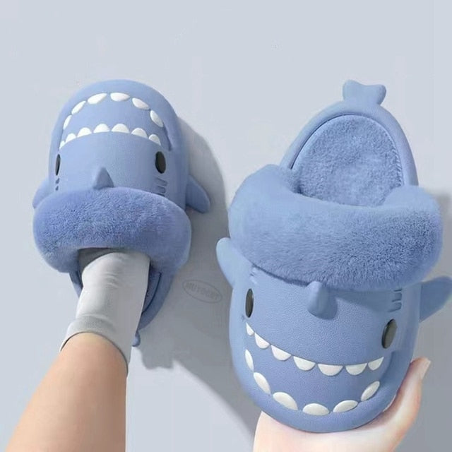 Non-Slip Furry Shark Slides Season Prestige