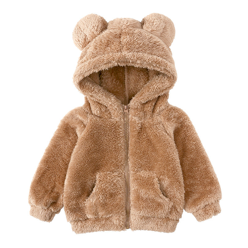 Children's Winter Boys And Girls Lamb Velvet Thick Coat Hooded Sweater season prestige