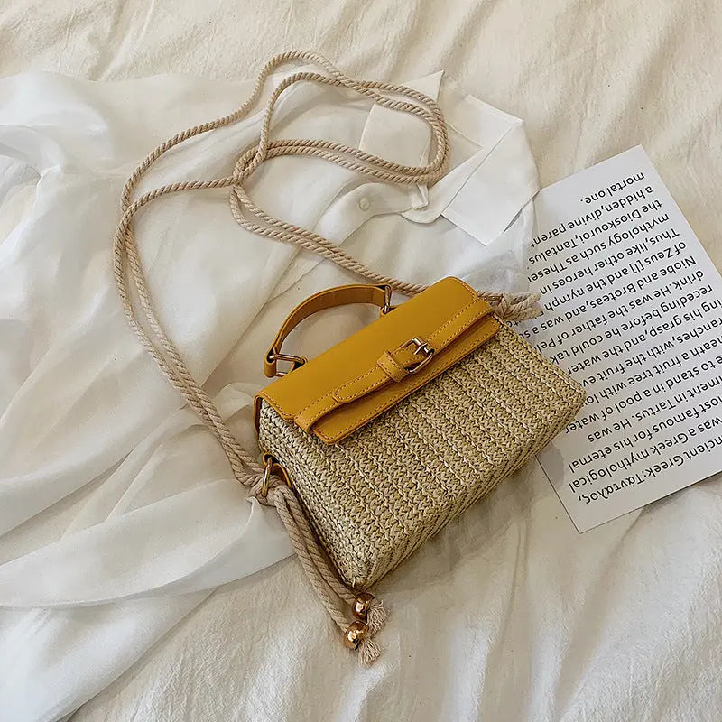 Fashion style shoulder bag women straw woven bag - Season Prestige