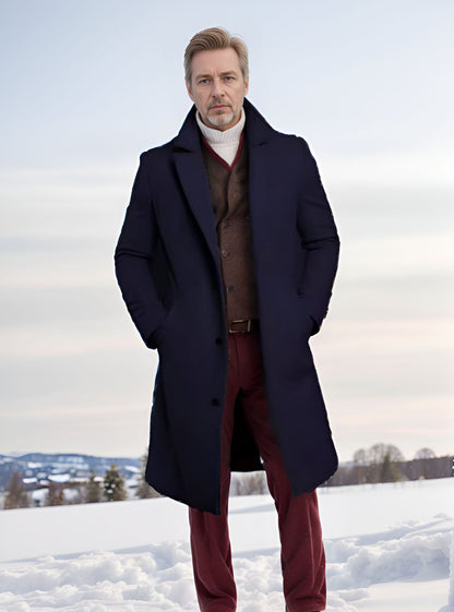 Mid-length Autumn And Winter Woolen Coat For Men