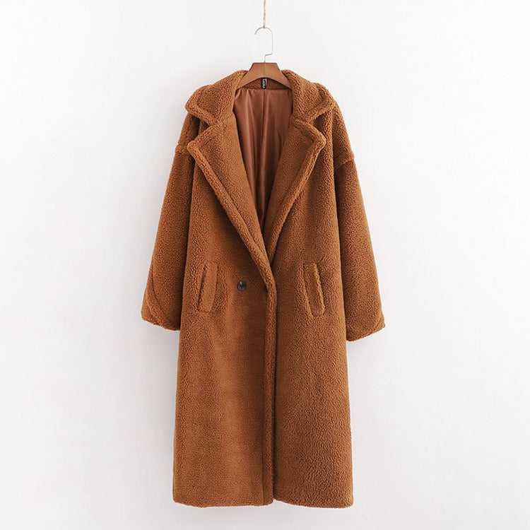 lamb wool coat  plush coat cotton coat for women season prestige