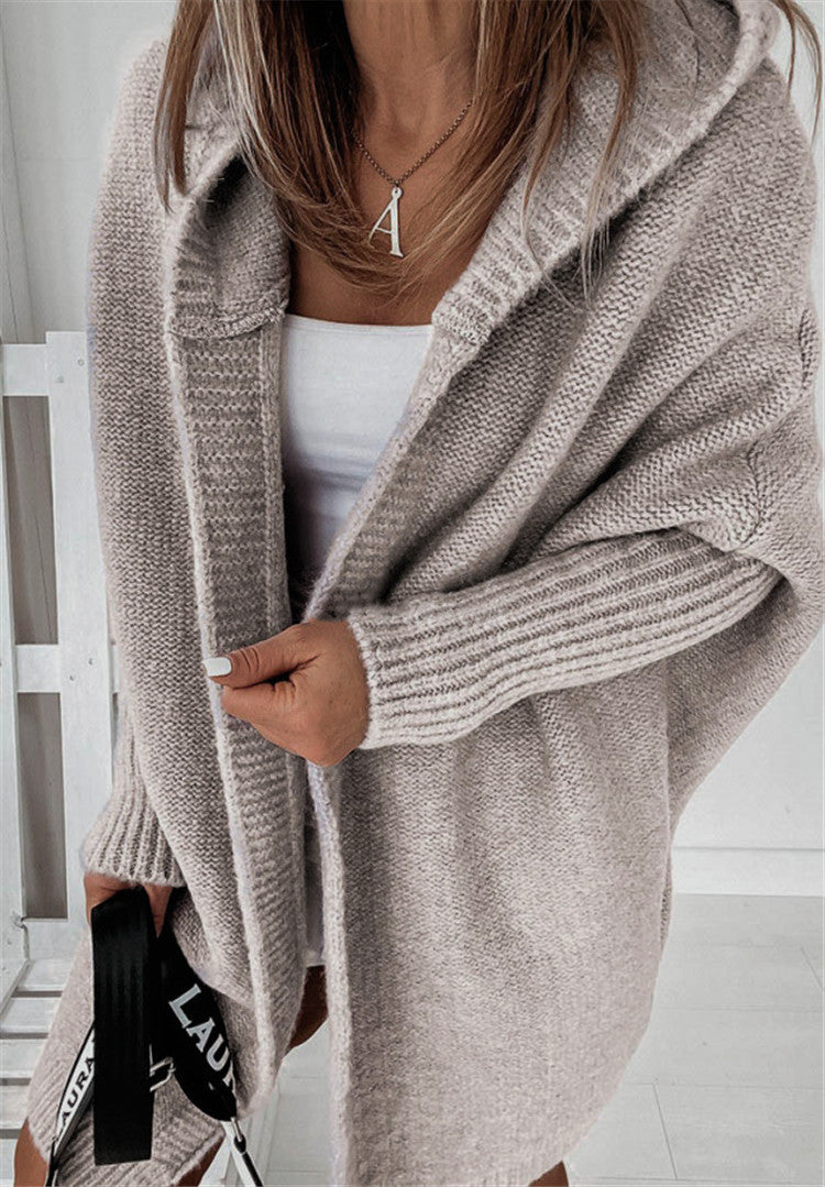 Hooded Knitwear Patchwork Sweater women