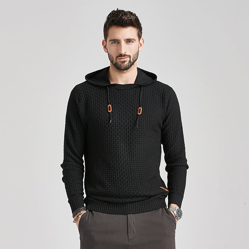 Men's Brocade Long-sleeved Hooded Sweater