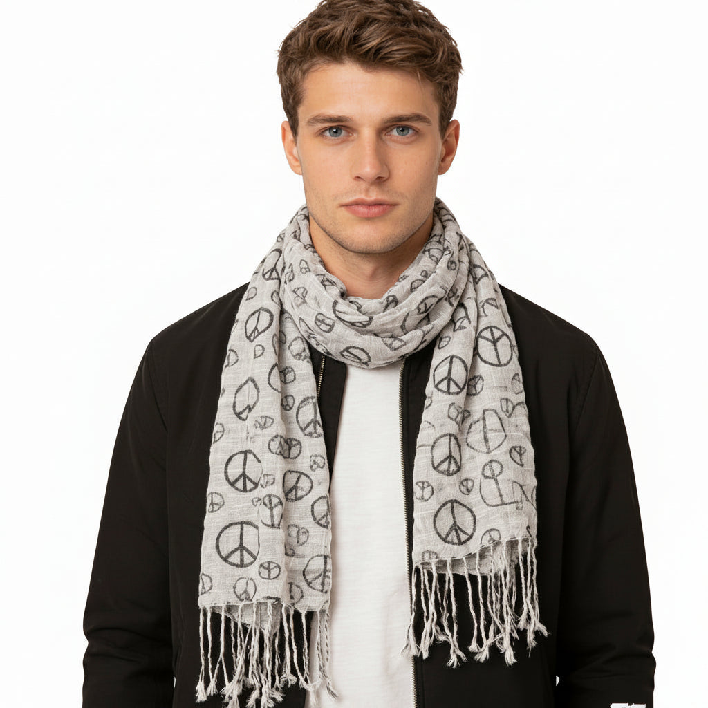 Season Prestige Monochrome Luxury scarf in Black and White -Ultra-Soft Knit Texture 