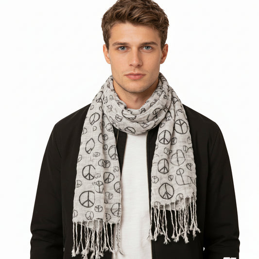 Season Prestige Monochrome Luxury scarf in Black and White -Ultra-Soft Knit Texture 